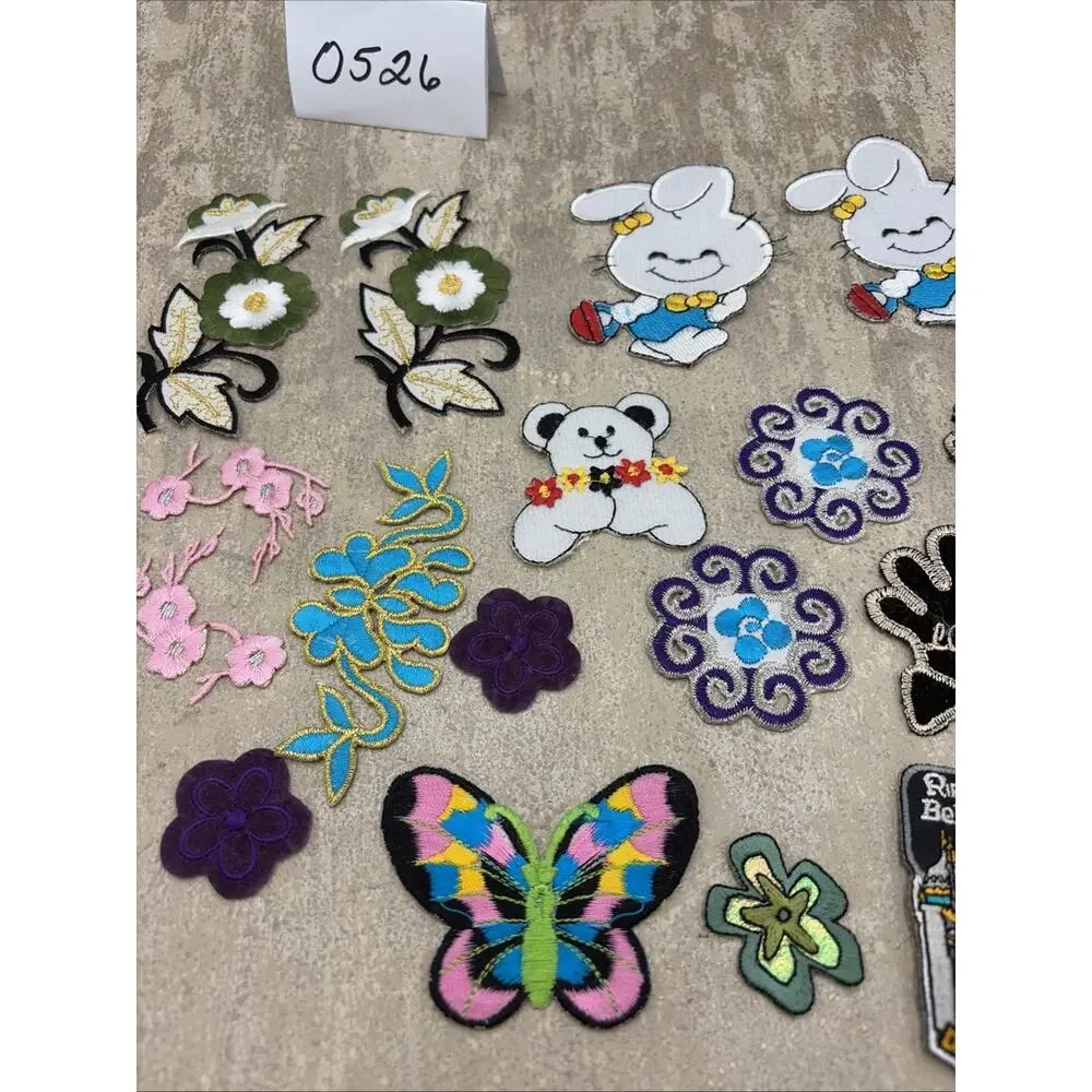 23 Pcs Random Assorted Embroidered Iron on Patches, Cute Sewing Applique for Jac